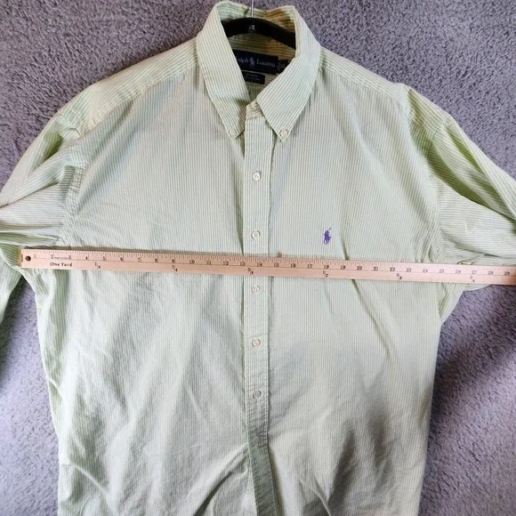 Ralph Lauren Button‎ Down Shirt - Men's Size XL - Green and White - Long Sleeve - Picture 2 of 9